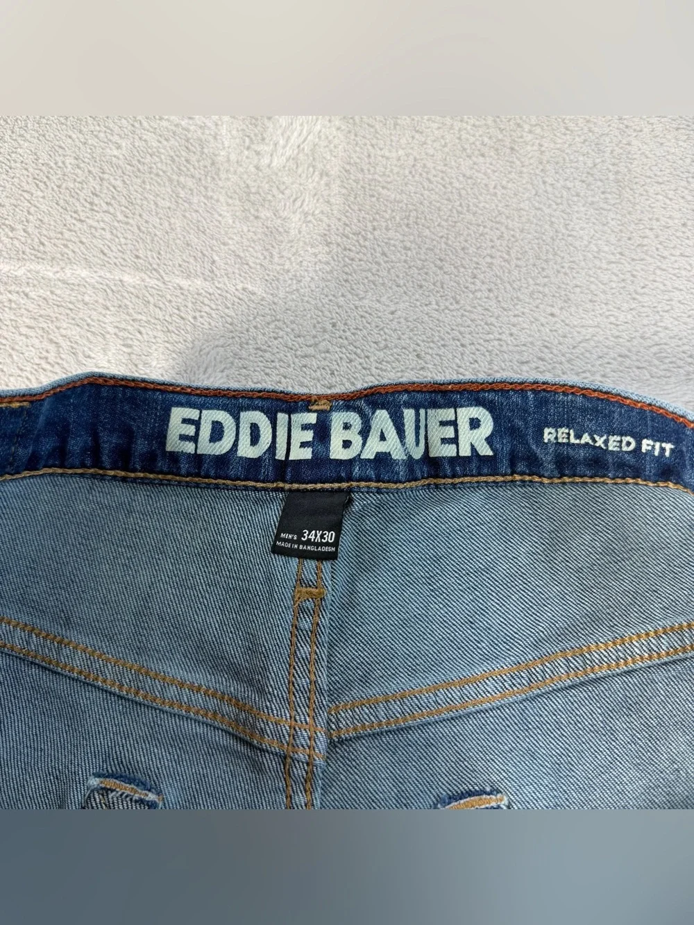 Eddie Bauer Mens Relaxed Eddies Flex Jeans 34x30 Blue Medium Wash Stretch